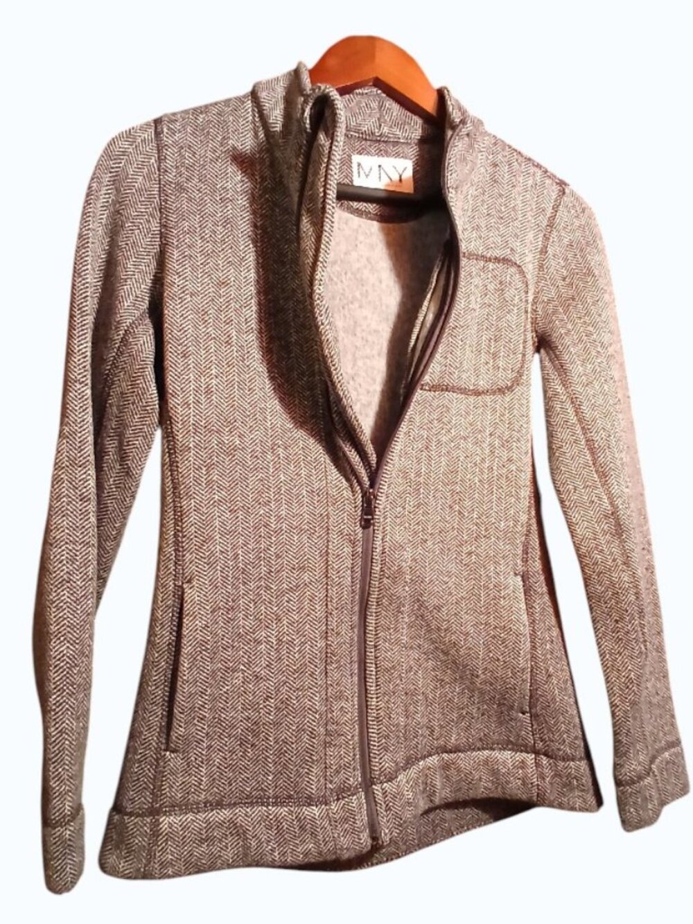 MARC NEW YORK Black & White Full Zip Herringbone Activewear jacket - Like New - Picture 8 of 11